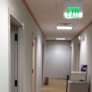 A newly renovated hallway at Southside Pain Specialists