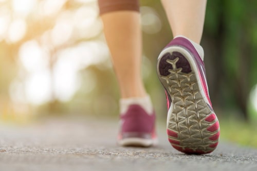 A woman running